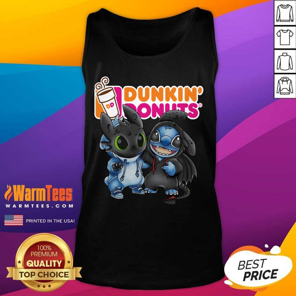 Premium Baby Toothless And Stitch Love Dunkin’ Donuts Shirt