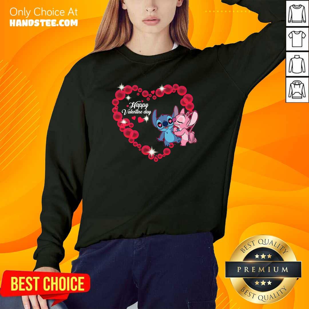 Premium Disney Stitch And Lilo Happy Valentine Day Shirt