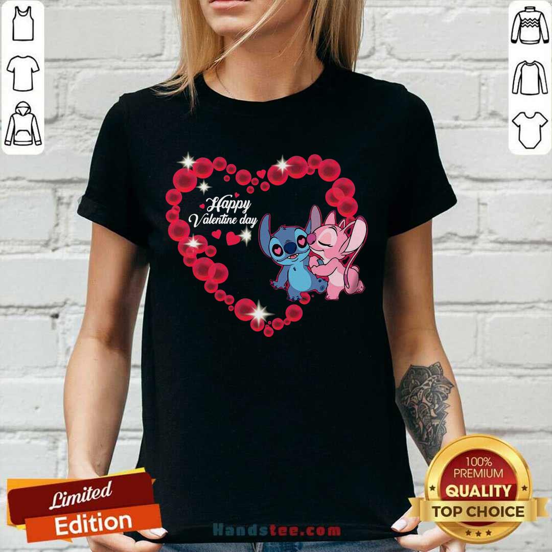 Premium Disney Stitch And Lilo Happy Valentine Day Shirt
