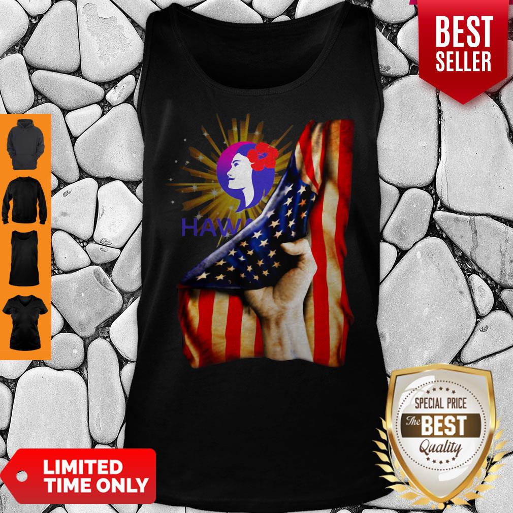 Premium Hawaiian Airlines Logo American Flag Independence Day T-Shirt