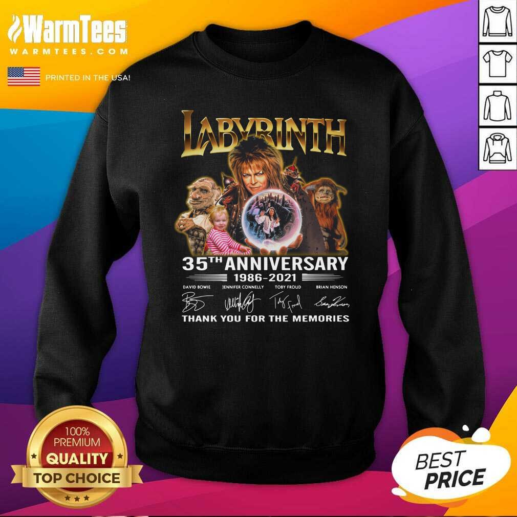 Premium Labyrinth 35th Anniversary Thank You For The Memories Signatures Shirt