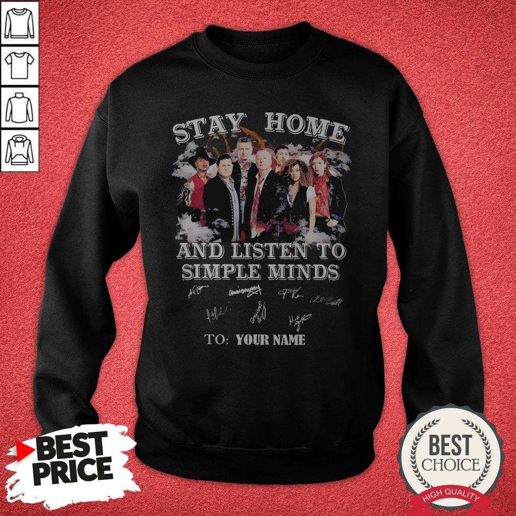 Premium Stay Home And Listen To Simple Minds Signatures Shirt