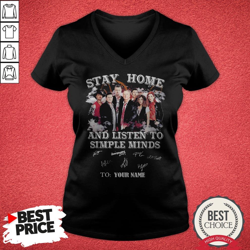 Premium Stay Home And Listen To Simple Minds Signatures Shirt