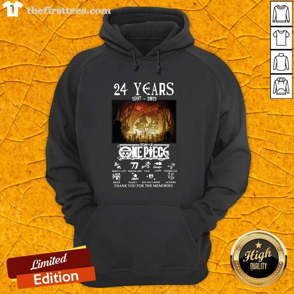 Pretty 24 Years 1997 2021 One Piece Signatures Thank You For The Memories Shirt