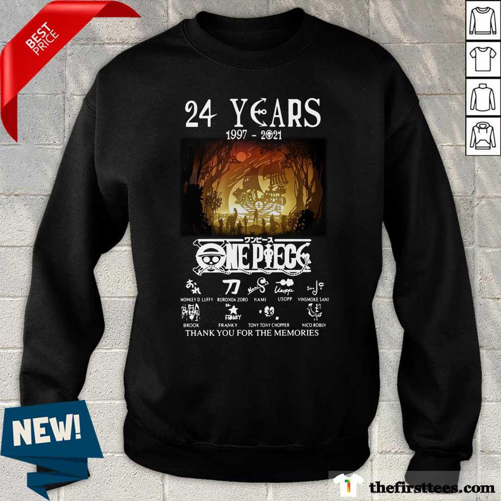 Pretty 24 Years 1997 2021 One Piece Signatures Thank You For The Memories Shirt