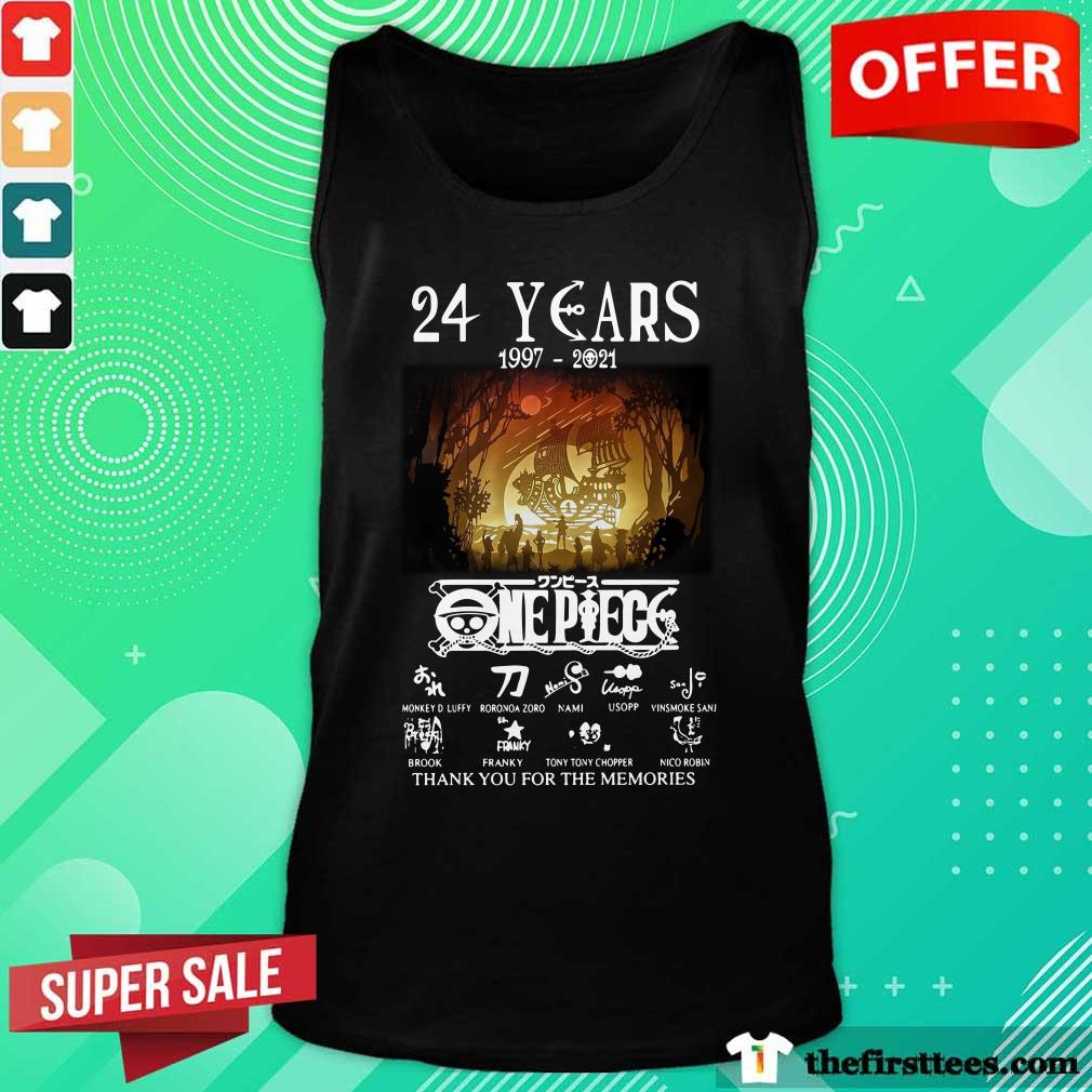 Pretty 24 Years 1997 2021 One Piece Signatures Thank You For The Memories Shirt