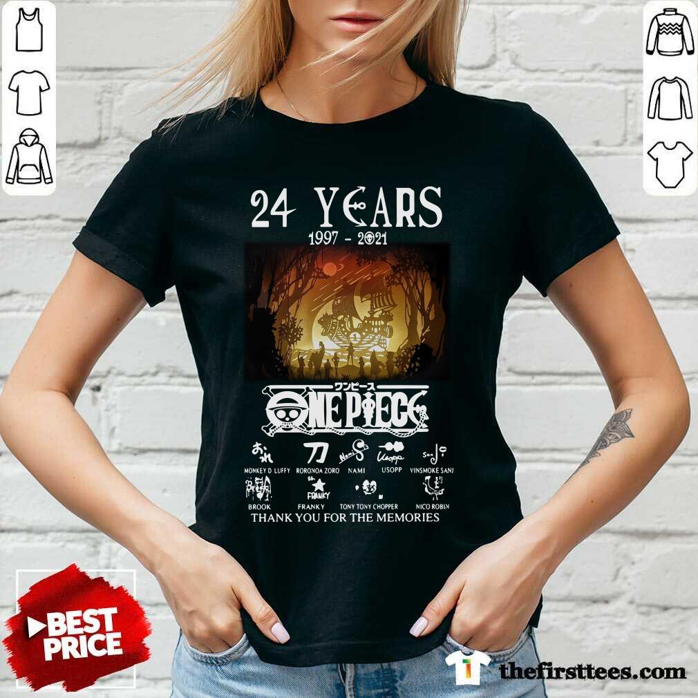 Pretty 24 Years 1997 2021 One Piece Signatures Thank You For The Memories Shirt
