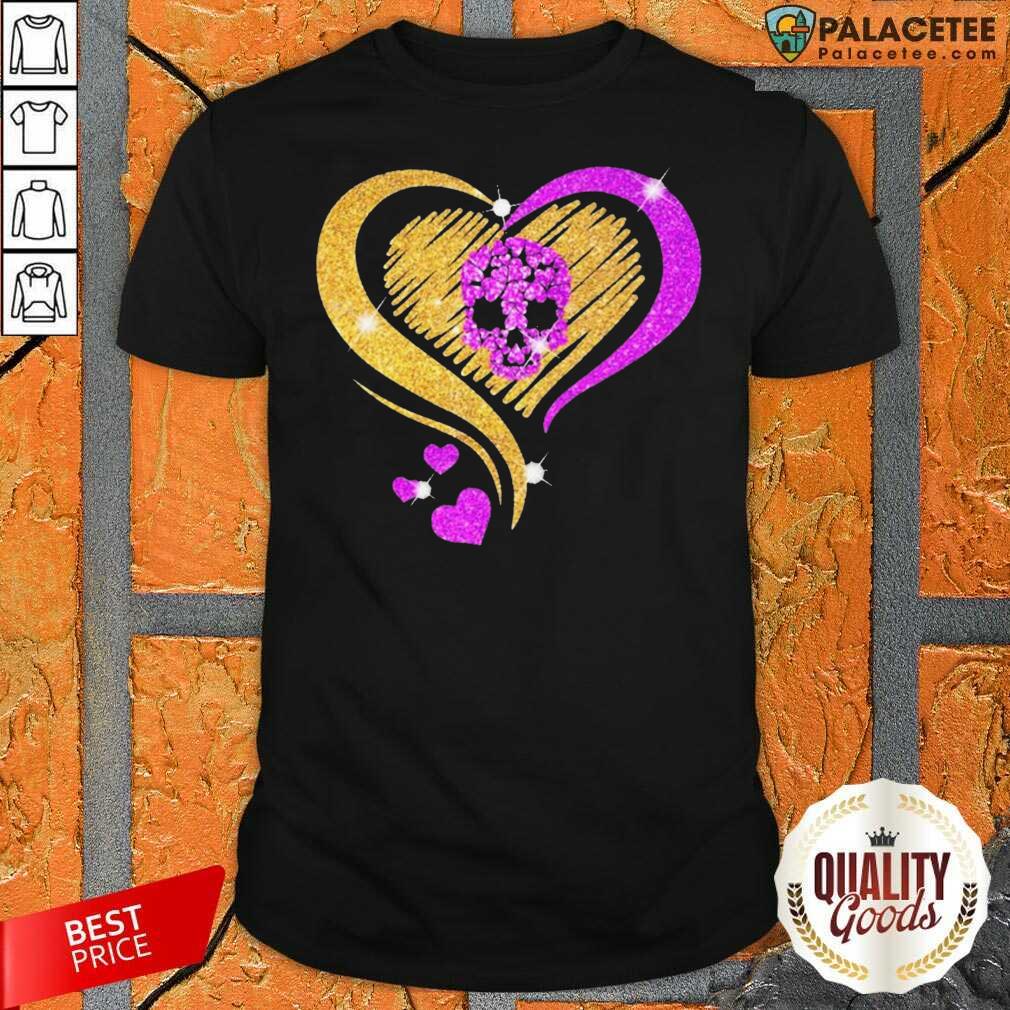 Pretty Skull Heart Bling Shirt