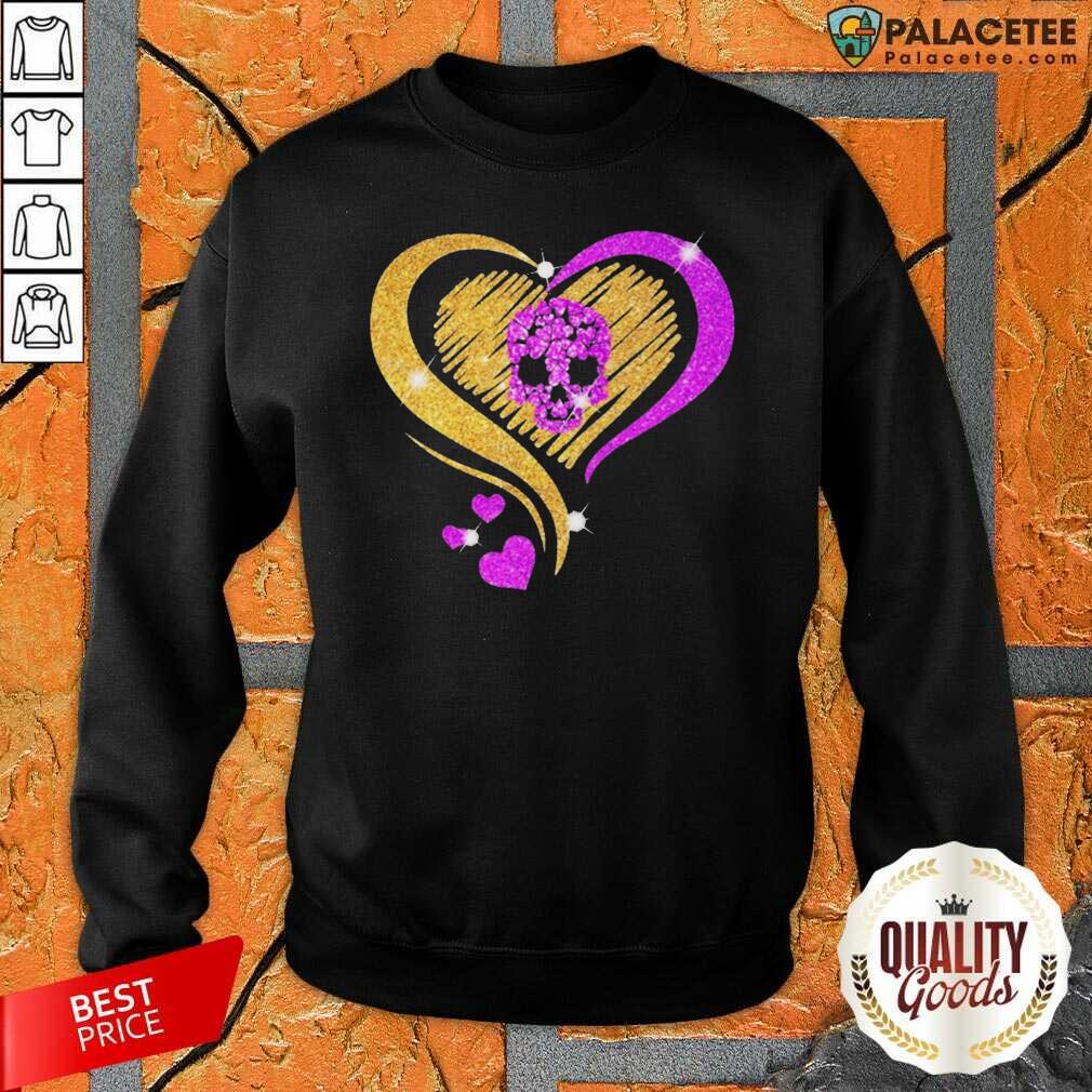 Pretty Skull Heart Bling Shirt