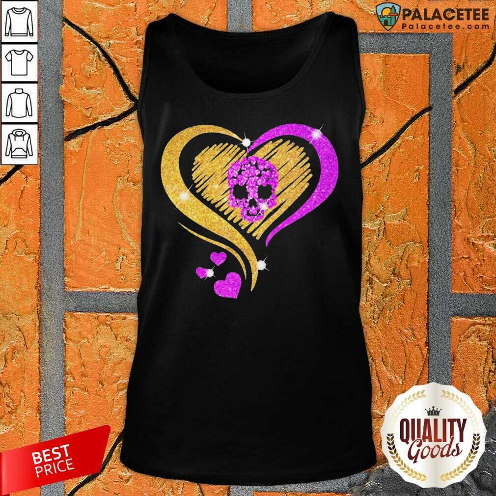 Pretty Skull Heart Bling Shirt