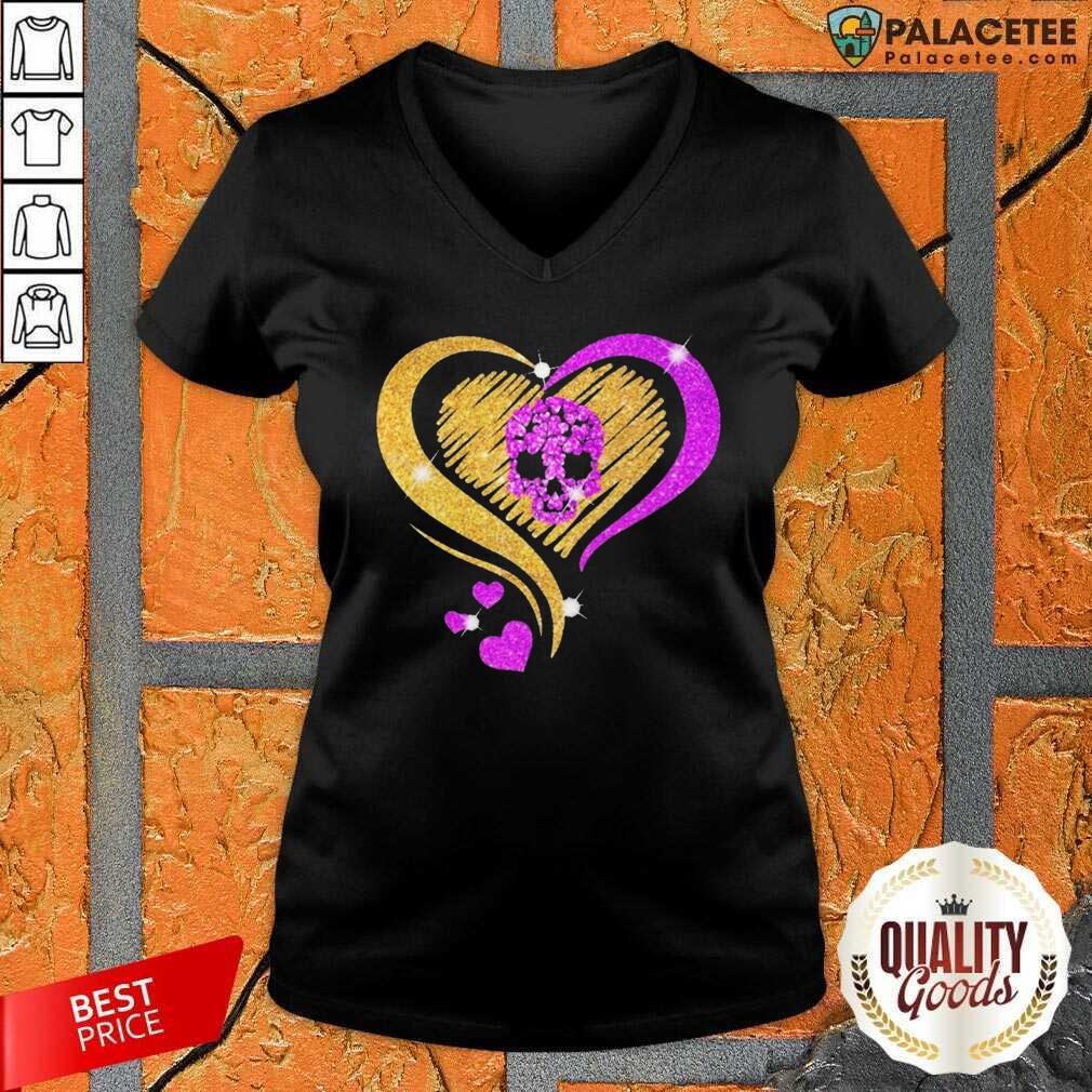 Pretty Skull Heart Bling Shirt