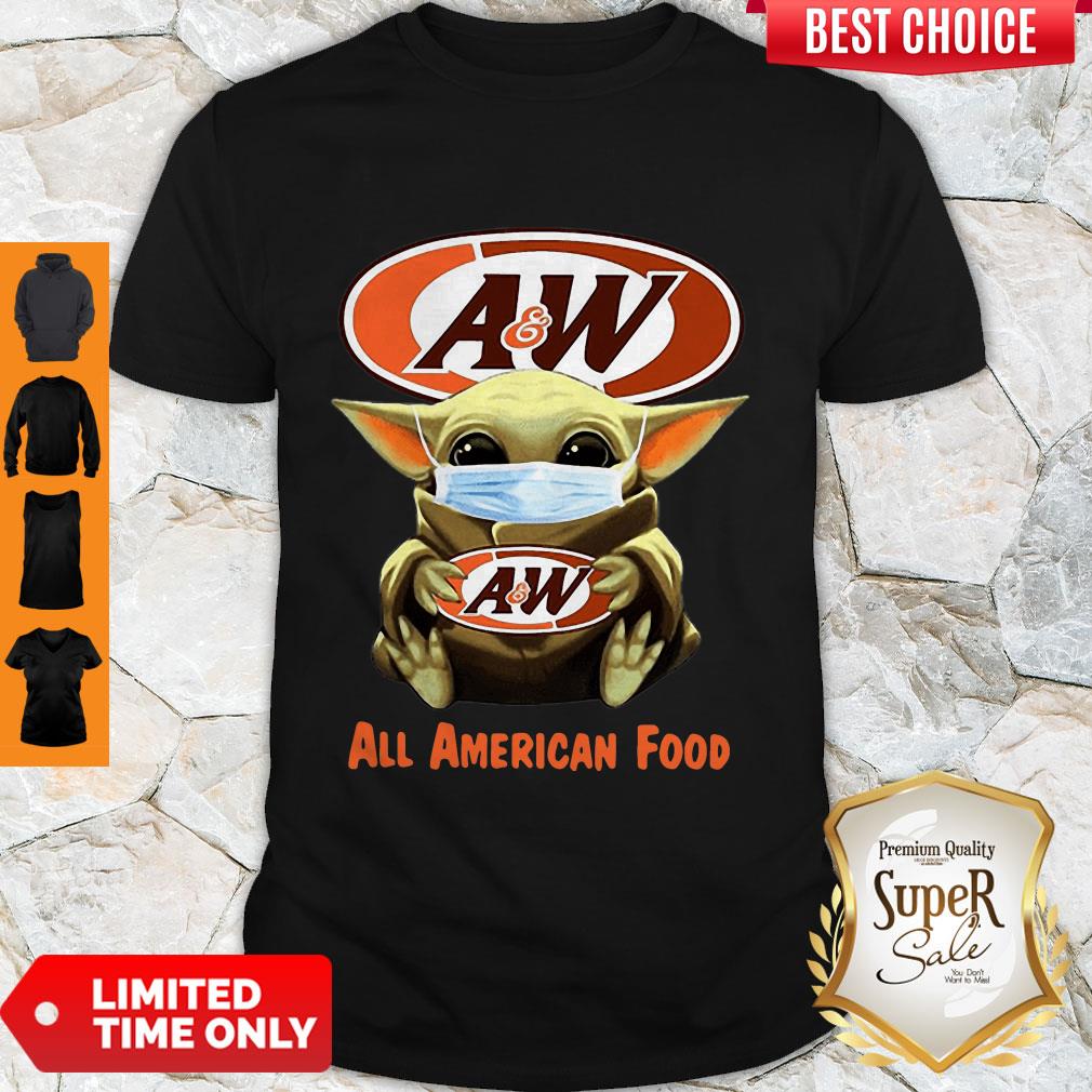 Pretty Star Wars Baby Yoda Mask Hug Aw All American Food Covid-19 Shirt
