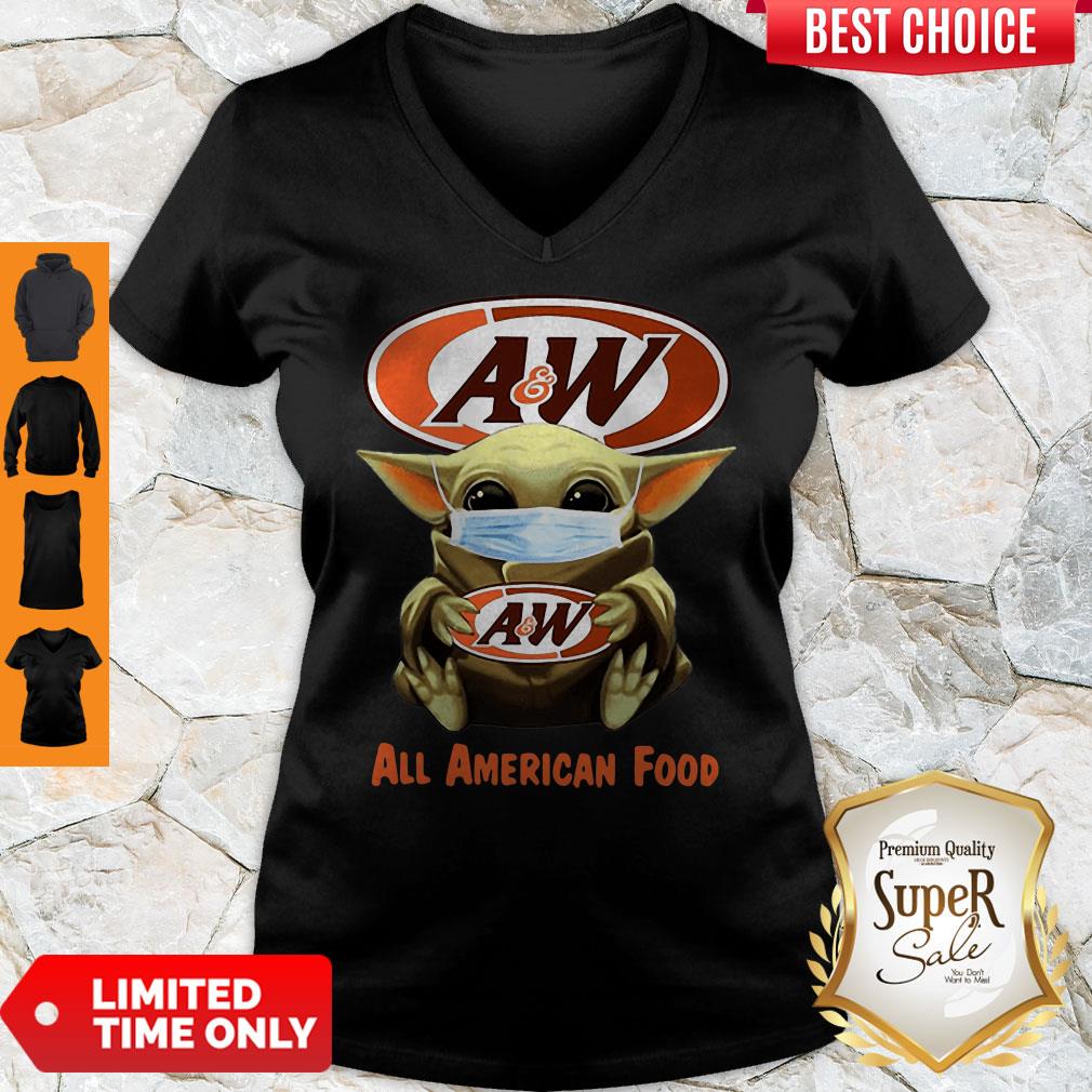 Pretty Star Wars Baby Yoda Mask Hug Aw All American Food Covid-19 Shirt