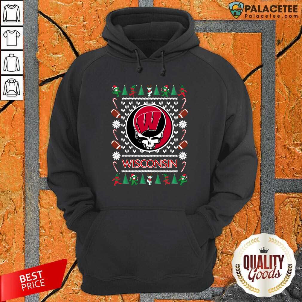 Pretty Wisconsin Badgers Grateful Dead Ugly Christmas Shirt