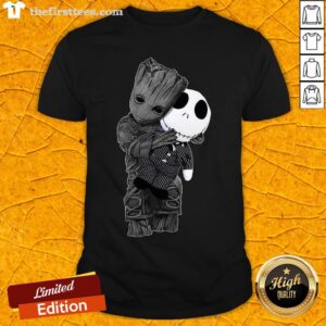 Cute Baby Groot Hug Jack Skellington Shirt