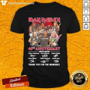 Premium Iron Maiden 46th Anniversary 1975 2021 Thank You For The Memories Signatures Shirt