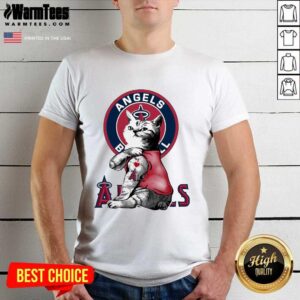 Awesome Tattoo Cat I Love Angels Baseball Shirt