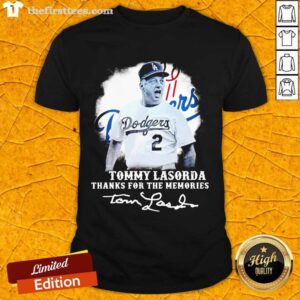 Top Los Angeles Dodgers Tommy Lasorda Thanks For The Memories Signatures Shirt