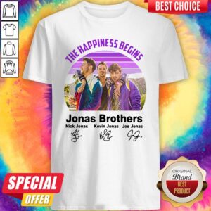 Top Vintage The Happiness Begins Jonas Brothers Signatures Shirt