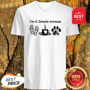 Official I’m A Simple Woman I Like Flip Flop Coffee And Paw Dog Shirt