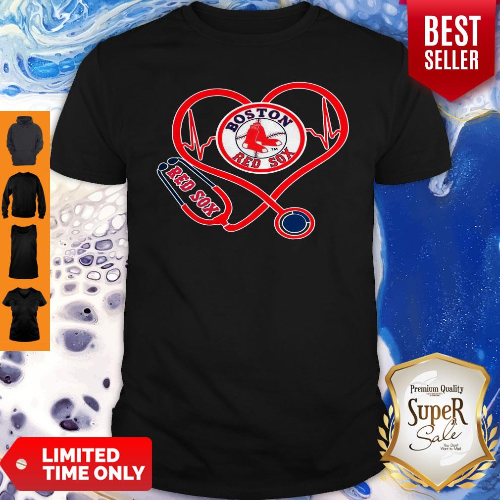 Nice Boston Red Sox Stethoscope Heart Shirt