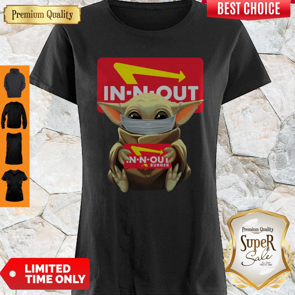 Original Baby Yoda Face Mask Hug In N Out Burger Shirt