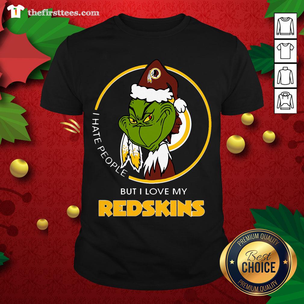 Awesome I Hate People But I Love My Washington Redskins Grinch Shirt