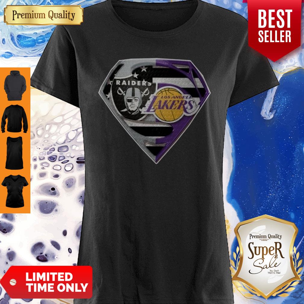 Top Oakland Raiders And Los Angeles Lakers Superman Shirt