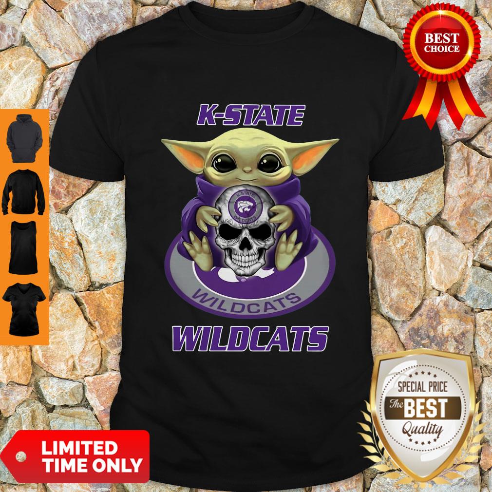 Official Baby Yoda Hug Skull K-State Wildcats Shirt