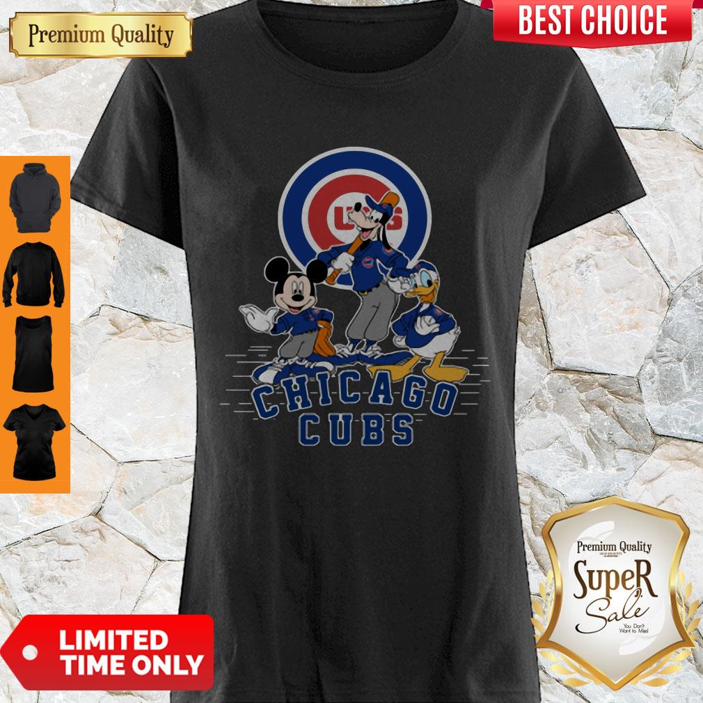 MLB Chicago Cubs Mickey Mouse Goofy And Donald Duck Baseball Shirt