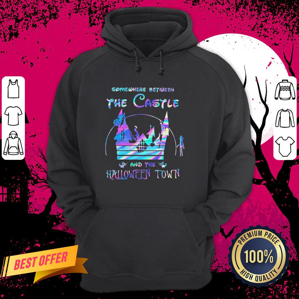 Somewhere Between The Castle And The Halloween Town Disney Tinkerbell Shirt