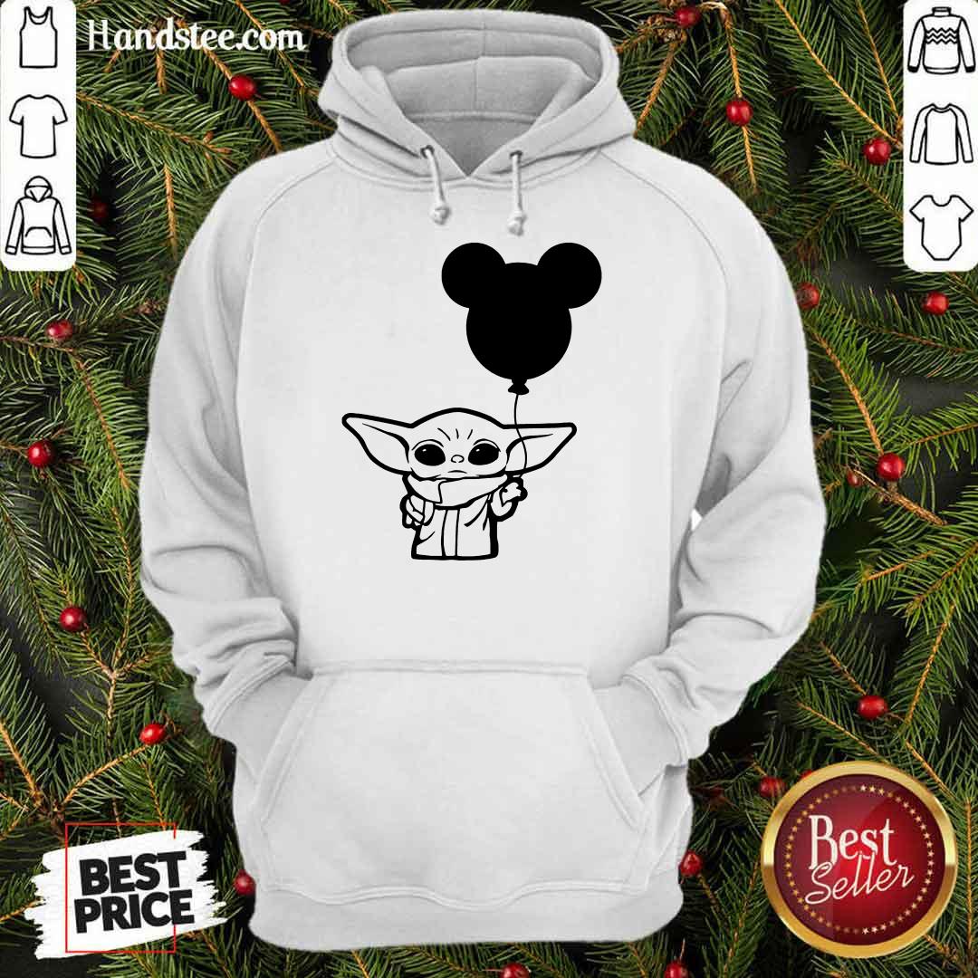 Star Wars Baby Yoda Holding Balloon Mickey Mouse Shirt