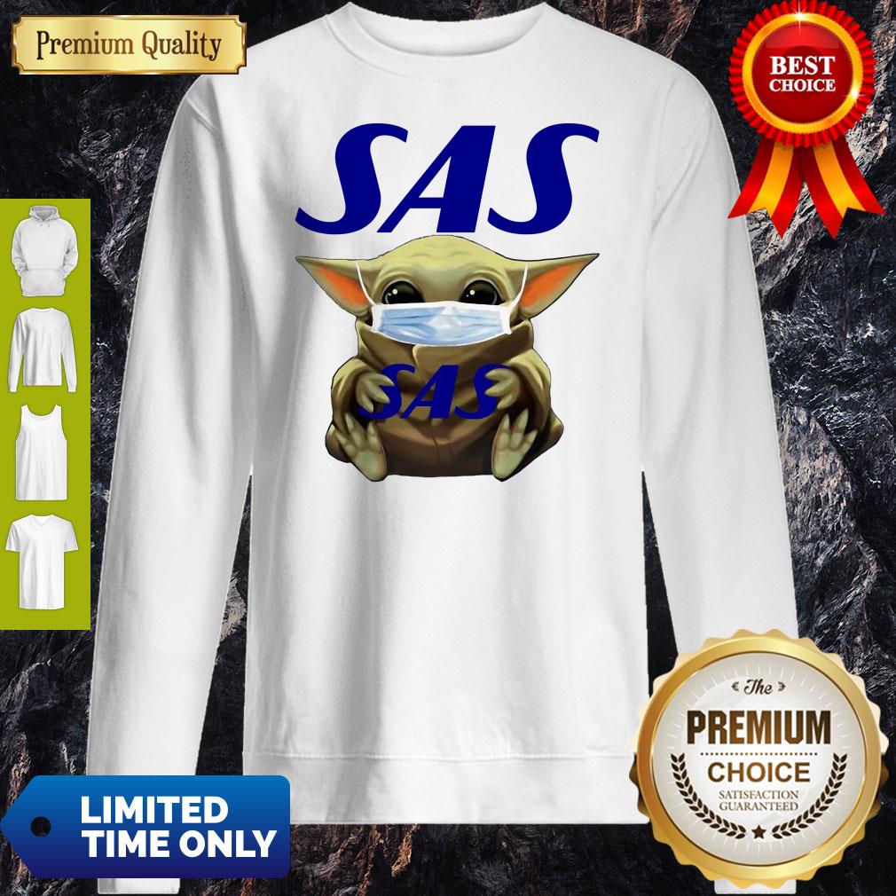 Star Wars Baby Yoda Hug Scandinavian Airlines Logo Mask COVID-19 Shirt