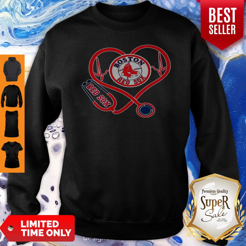 Nice Boston Red Sox Stethoscope Heart Shirt