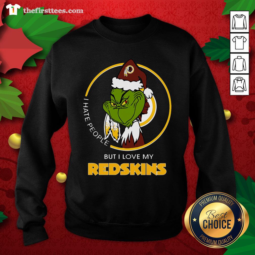 Awesome I Hate People But I Love My Washington Redskins Grinch Shirt
