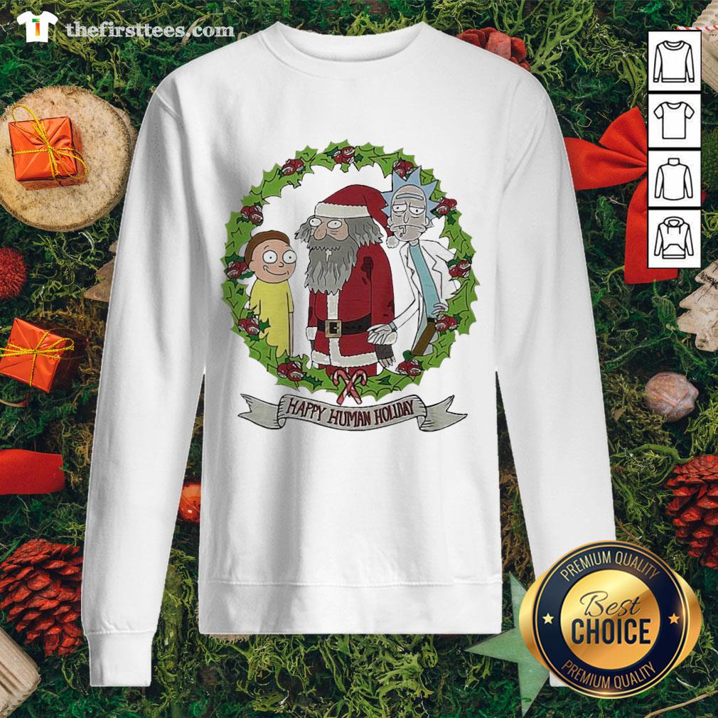 Hot Rick And Morty Santa Happy Human Holiday Christmas Shirt