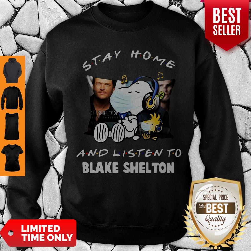 Top Snoopy Woodstock Mask Stay Home Blake Shelton Shirt