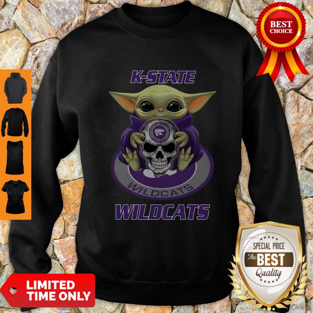 Official Baby Yoda Hug Skull K-State Wildcats Shirt