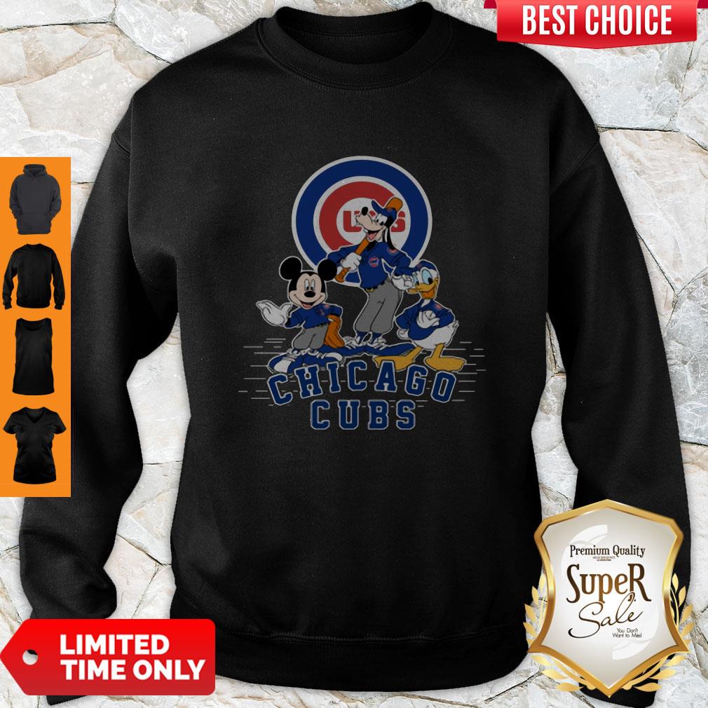 MLB Chicago Cubs Mickey Mouse Goofy And Donald Duck Baseball Shirt