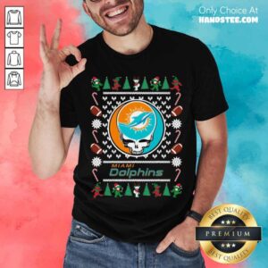 Funny Miami Dolphins Grateful Dead Ugly Christmas Shirt