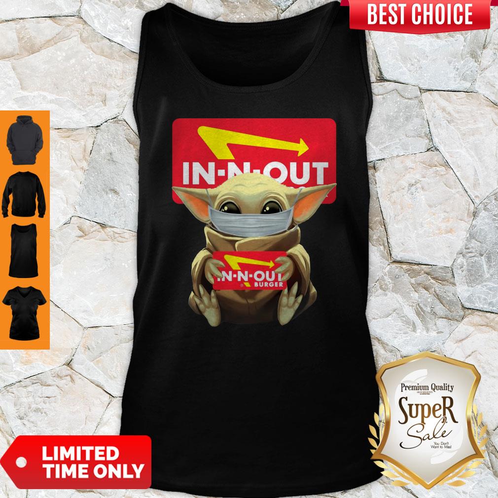 Original Baby Yoda Face Mask Hug In N Out Burger Shirt