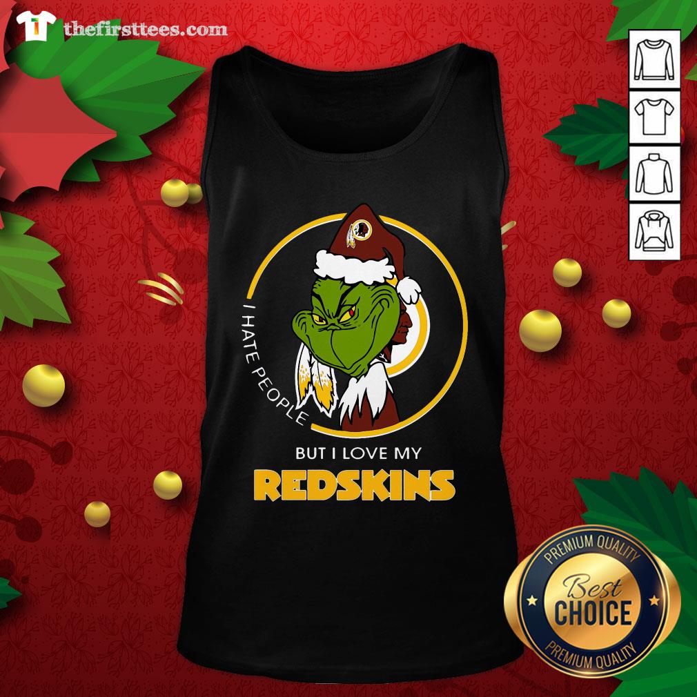 Awesome I Hate People But I Love My Washington Redskins Grinch Shirt