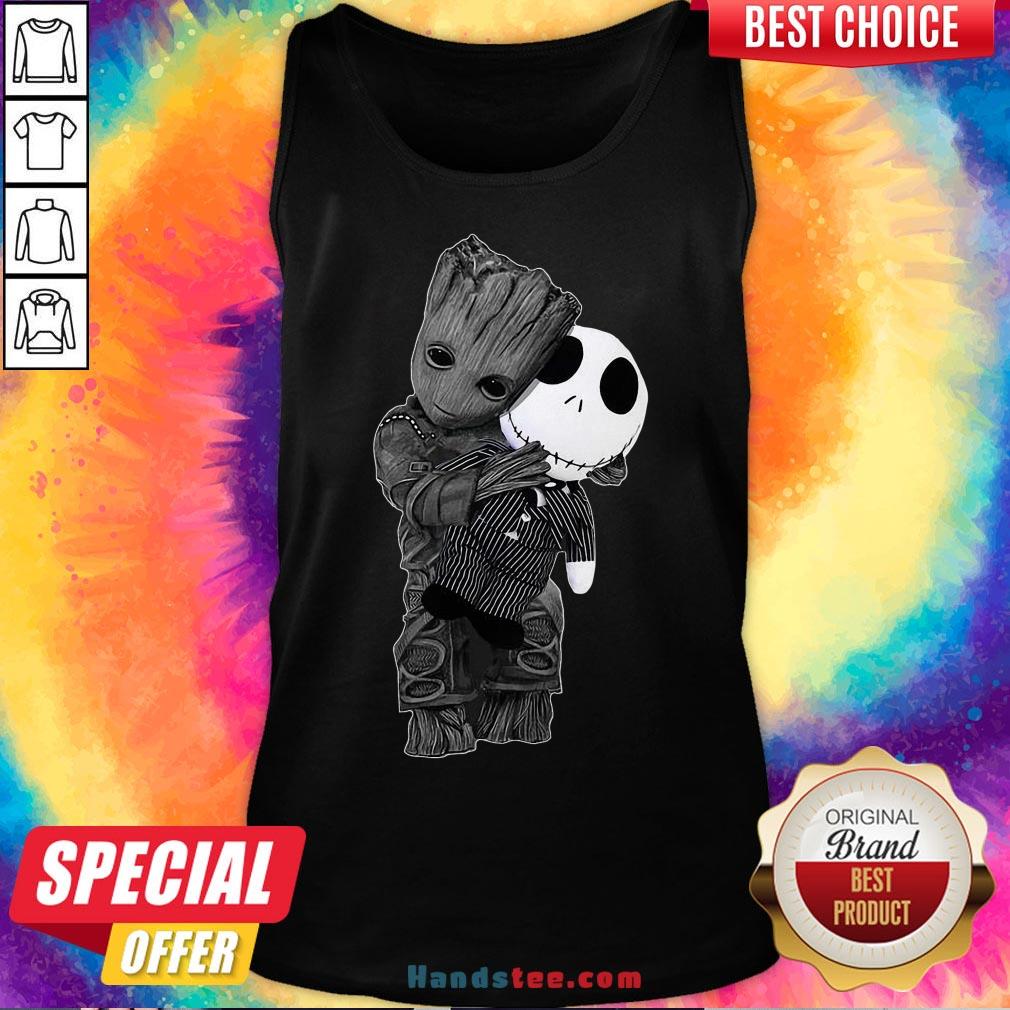 Cute Baby Groot Hug Jack Skellington Shirt