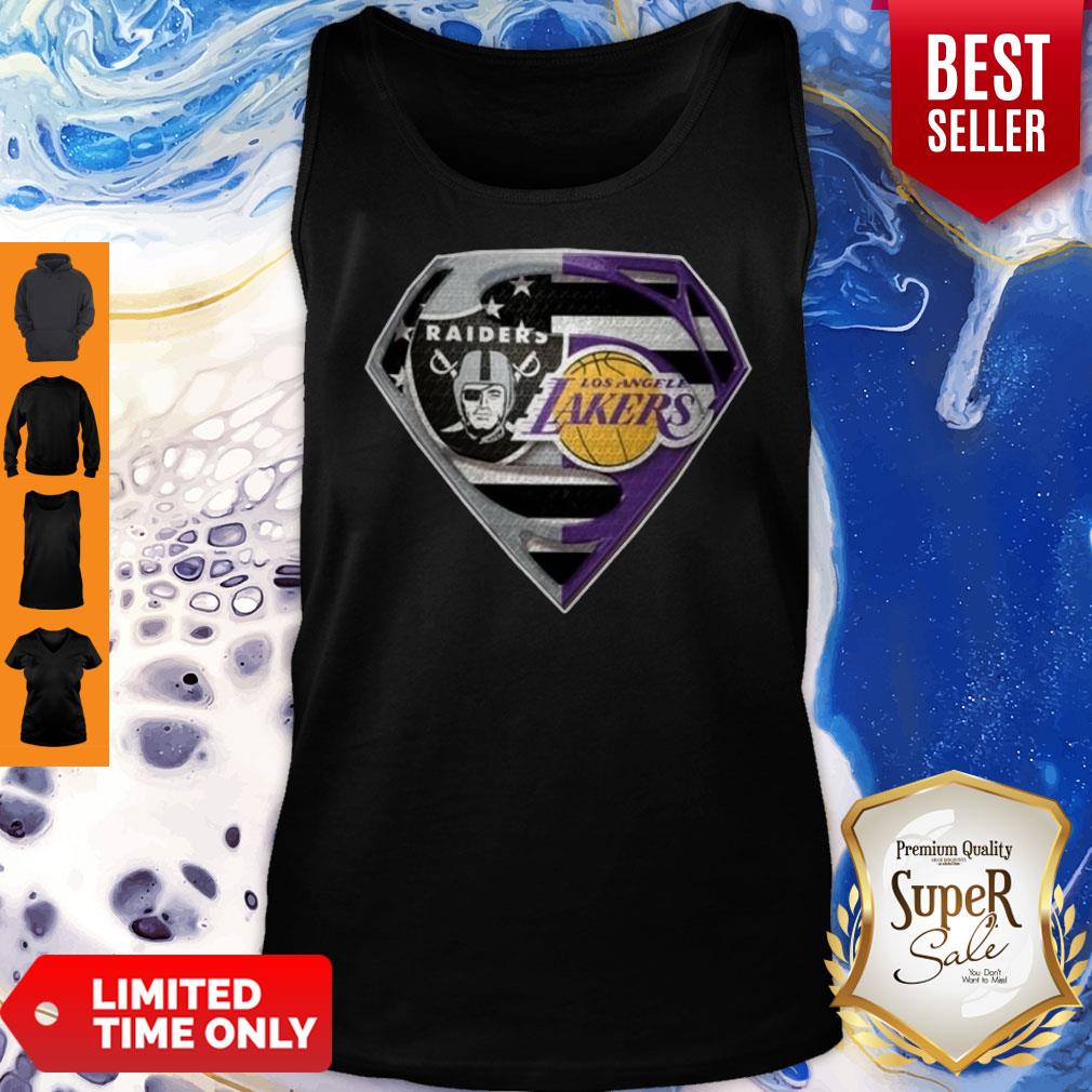 Top Oakland Raiders And Los Angeles Lakers Superman Shirt