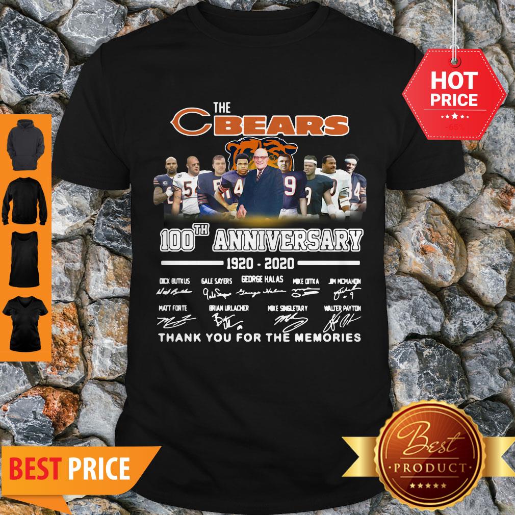 The Chicago Bears 100th Anniversary Signed Thank You For The Memories Shirt