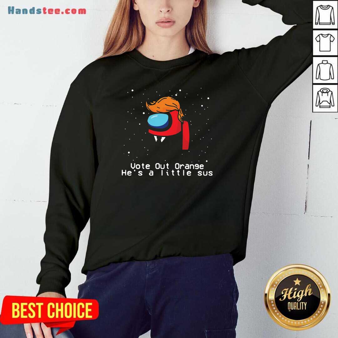 Top Among Us Trump Vote Out Orange He’s A Little Sus Christmas Shirt