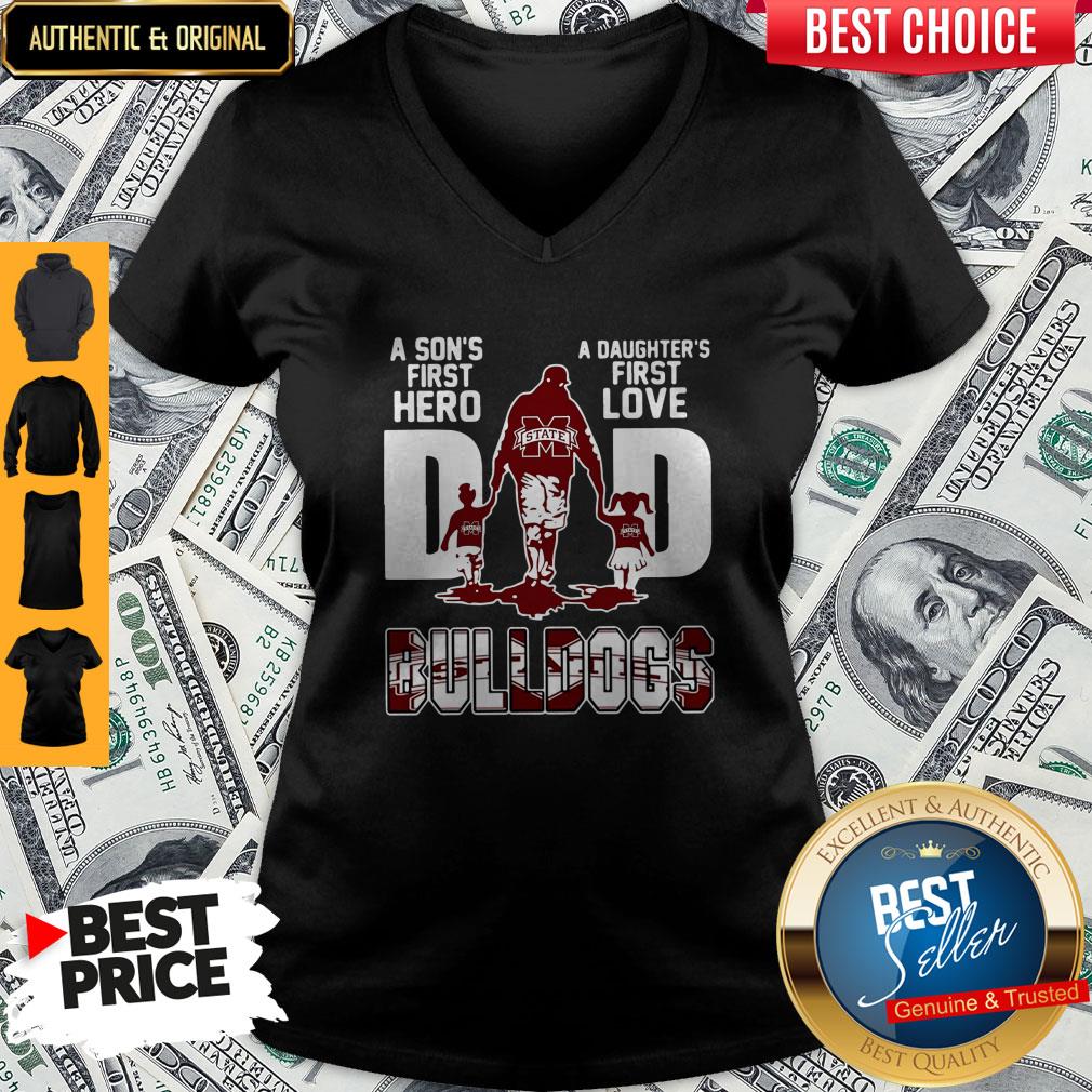 Top Bulldogs Dad A Son's First Hero A Daughter's First Love Shirt