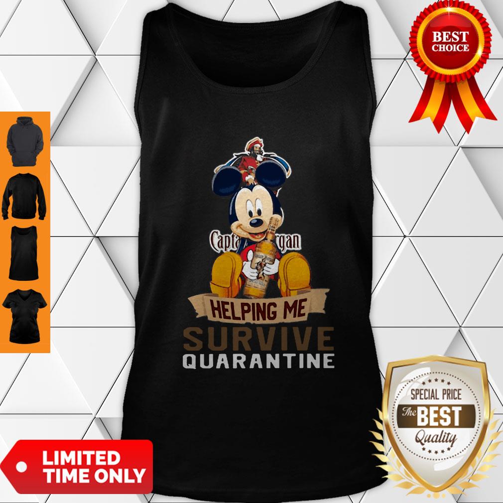Top Mickey Mouse Captain Morgan Helping Me Survive Quarantine Shirt