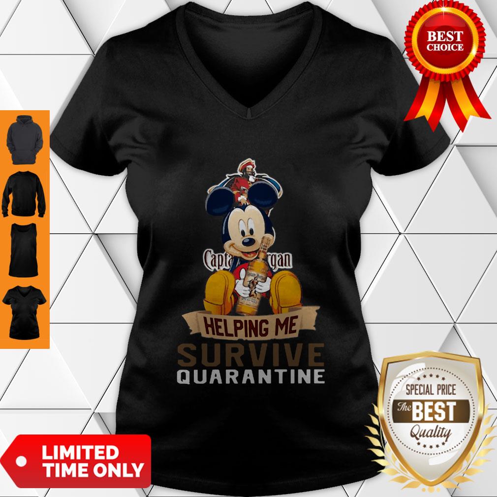 Top Mickey Mouse Captain Morgan Helping Me Survive Quarantine Shirt