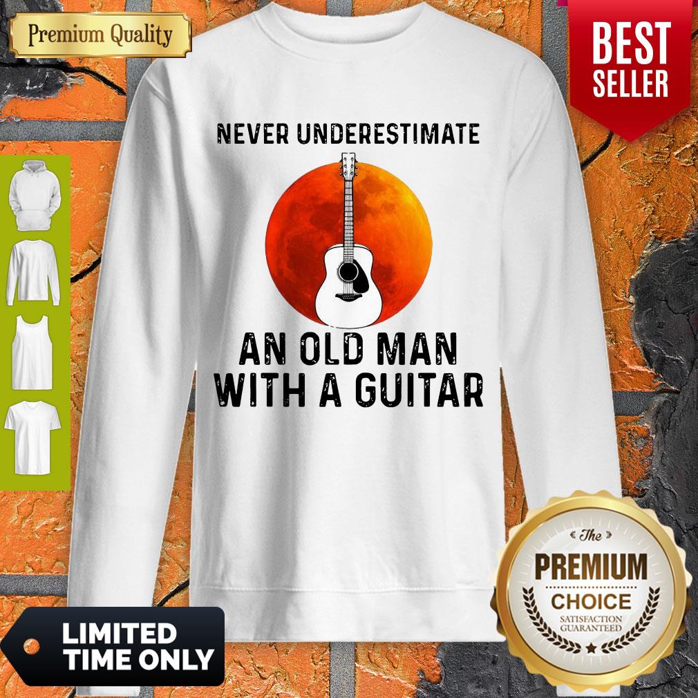 Top Never Underestimate An Old Man With A Guitar Shirt